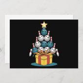 Grappige Bowling Kerstboom Lichtjes Kerst Geschenk Feestdagenkaart (Voorkant / Achterkant)