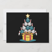 Grappige Bowling Kerstboom Lichtjes Kerstcadeaus  Feestdagenkaart (Voorkant)