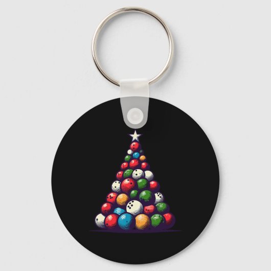 Grappige bowling kerstboomlichten voor mannen en v sleutelhanger (Voorkant)