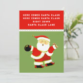 Grappige Bowling Kerstmis Feestdagenkaart (Staand voorkant)