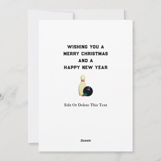 Grappige Bowling Kerstmis Feestdagenkaart (Achterkant)