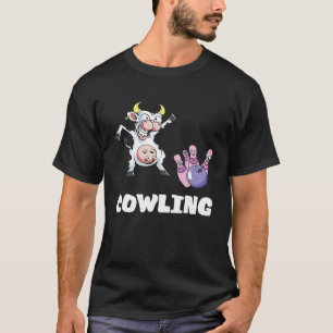 Grappige Bowling Koe Bowling Pin Strike Bowling Te T-shirt