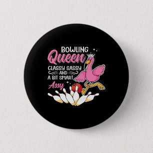 Grappige bowling koningin Cly Sy en een beetje sli Ronde Button 5,7 Cm