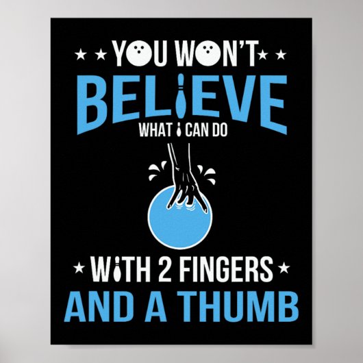 Grappige bowling kunst voor mannen vrouwen bowler poster (Voorkant)