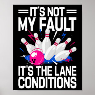 Grappige bowling kunst voor vrouwen Mannen bowler Poster