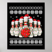 Grappige Bowling lelijke kerst trui Bowling Lover Poster (Voorkant)