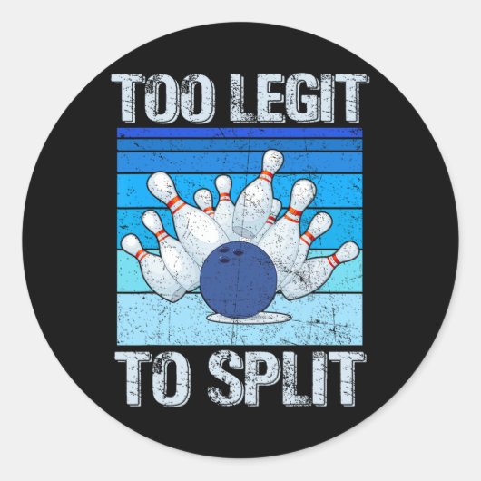 Grappige bowling liefhebber bowler te legitiem om ronde sticker (Voorkant)