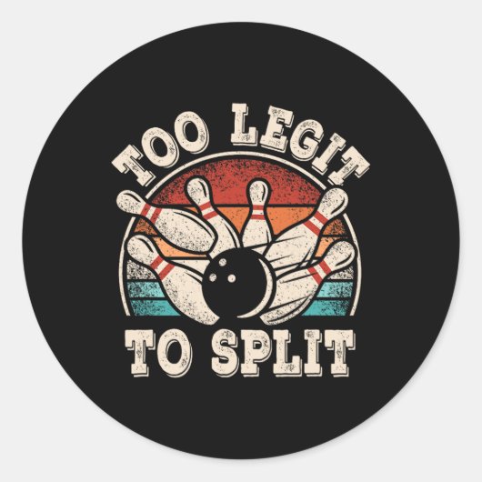 Grappige bowling liefhebber bowler te legitiem om  ronde sticker (Voorkant)