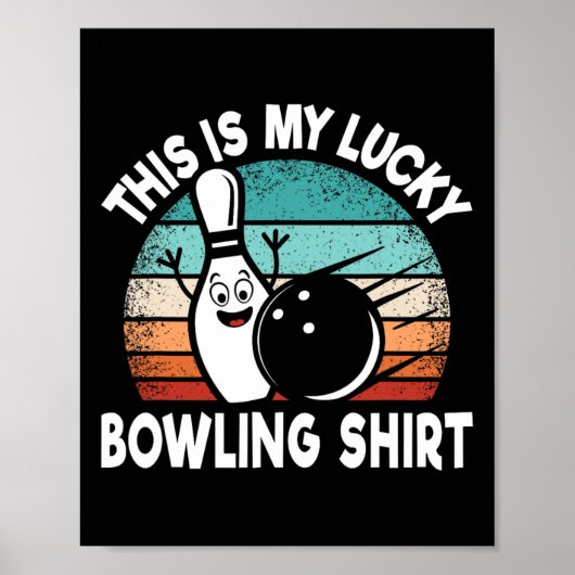 Grappige bowling lover bowler dit is mijn gelukkig poster (Voorkant)
