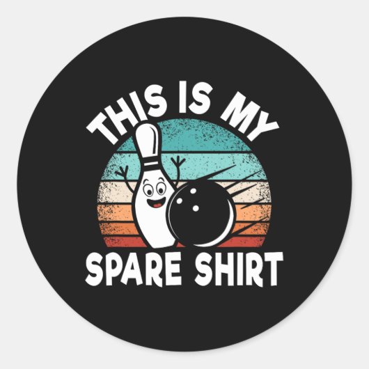Grappige bowling lover bowler dit is mijn reserve  ronde sticker (Voorkant)
