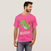 Grappige Bowling Pun T-Rex dinosaurus Bowlosaurus T-shirt (Voorkant volledig)