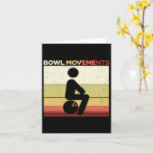 Grappige Bowling Retro Bowl Bewegingen Bowlers Kaart (Gele Bloem)