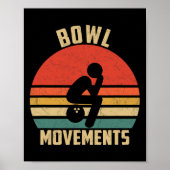 Grappige Bowling  Retro Bowl Bewegingen Bowlers Poster (Voorkant)