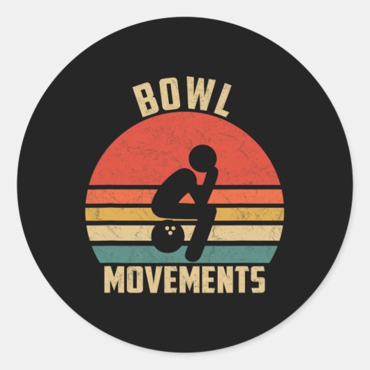 Grappige Bowling Retro Bowl Bewegingen Bowlers Ronde Sticker (Voorkant)