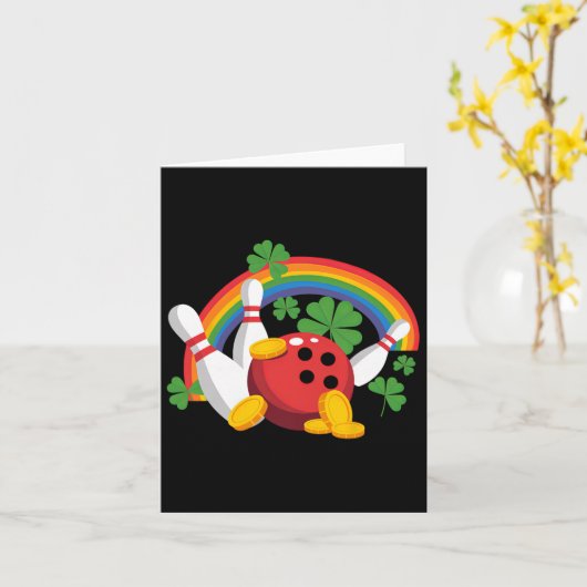 Grappige Bowling Shamrock Leprechaun St Patrick's  Kaart (Gele Bloem)