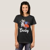 Grappige Bowling Strike Koe Bowling Kegel Bowling T-shirt (Voorkant volledig)