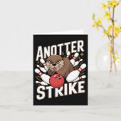 Grappige Bowling Strike Pun - Nog een Strike Otter Kaart (Gele Bloem)