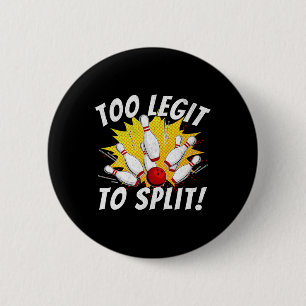 Grappige bowling teamnaam woordspeling te legitiem ronde button 5,7 cm