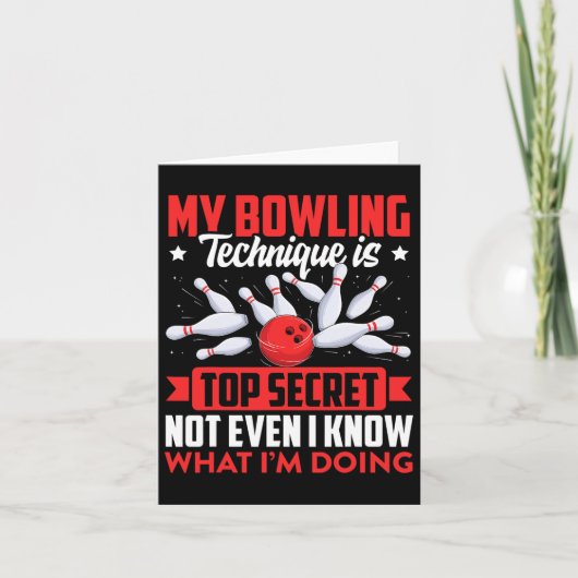 Grappige Bowling Techniek LL Bowler Bowling Mannen Kaart (Voorkant)