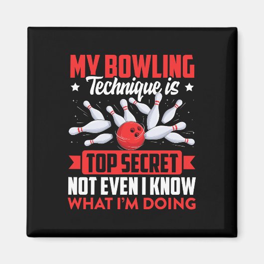 Grappige Bowling Techniek LL Bowler Bowling Mannen Magneet (Voorkant)