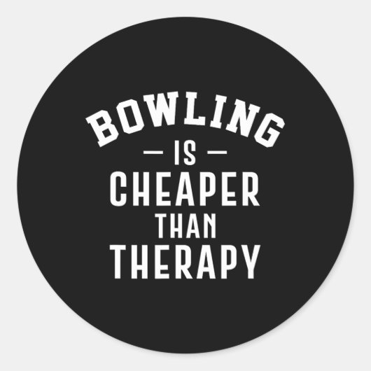 Grappige Bowling Therapie - Bowling Gift Ronde Sticker (Voorkant)