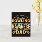 Grappige Bowling Vaderdag - Havanese Vader Hond Li Kaart (Gele Bloem)