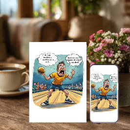 Grappige Bowling Verjaardagskaart Kaart