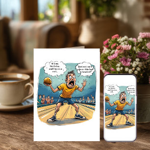 Grappige Bowling Verjaardagskaart Kaart