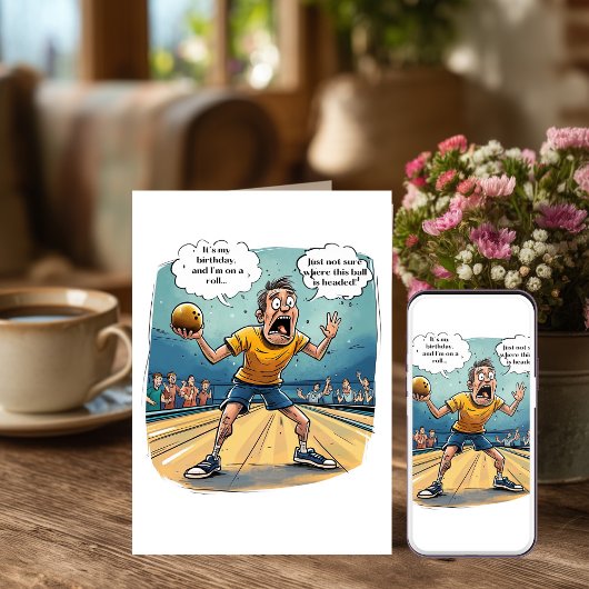 Grappige Bowling Verjaardagskaart Kaart