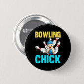 Grappige Bowling Vrouwen Schattige Bowling Meisje  Ronde Button 5,7 Cm (Voorkant /achterkant)