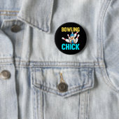Grappige Bowling Vrouwen Schattige Bowling Meisje  Ronde Button 5,7 Cm (In situ)