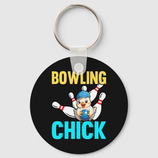 Grappige Bowling Vrouwen Schattige Bowling Meisje Sleutelhanger (Voorkant)