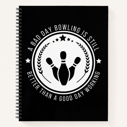 Grappige Bowling Werk Citaat Notitieboek (Voorkant)