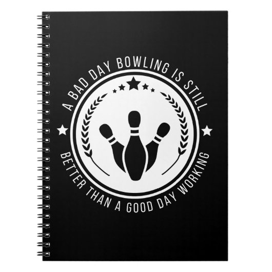 Grappige Bowling Werk Citaat Notitieboek (Voorkant)