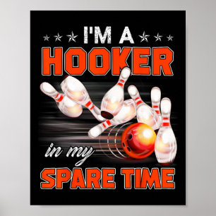 Grappige bowling woordspeling ik ben een in mijn v poster