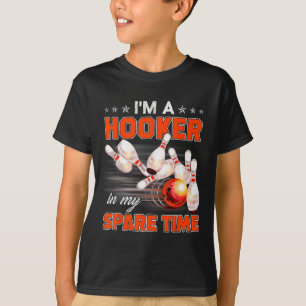 Grappige bowling woordspeling ik ben een in mijn v t-shirt