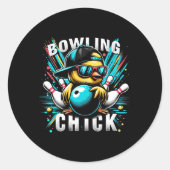 Grappige bowlinggeschenken Schattige of bowling ch Ronde Sticker (Voorkant)