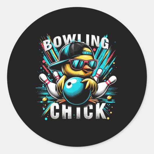 Grappige bowlinggeschenken Schattige of bowling ch Ronde Sticker (Voorkant)