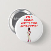 grappige bowlinggrap ronde button 5,7 cm (Voorkant /achterkant)