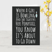 Grappige Bowlingkaart Voor Haar Tiener Meisjes Vro Kaart (Gele Bloem)