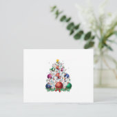 grappige bowlingkerstboom light xmas sport liefde feestdagenkaart (Staand voorkant)