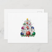 grappige bowlingkerstboom light xmas sport liefde feestdagenkaart (Voorkant / Achterkant)