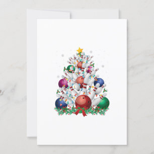 grappige bowlingkerstboom light xmas sport liefde kaart