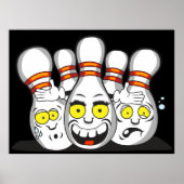 Grappige bowlingspelden, sport poster (Voorkant)