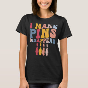 Grappige bowlingspeler Bowler I Make Pins Verdwene T-shirt