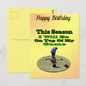 Grappige Bowlingspeler op het Gras, Ansichtkaart Briefkaart (Voorkant / Achterkant)