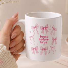 Grappige Bows Before Bros Cute Roze Coquette Cadea Koffiemok