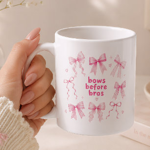 Grappige Bows Before Bros Cute Roze Coquette Cadea Koffiemok