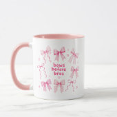 Grappige Bows Before Bros Cute Roze Coquette Cadea Mok (Links)