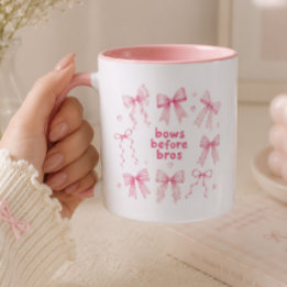 Grappige Bows Before Bros Cute Roze Coquette Cadea Mok